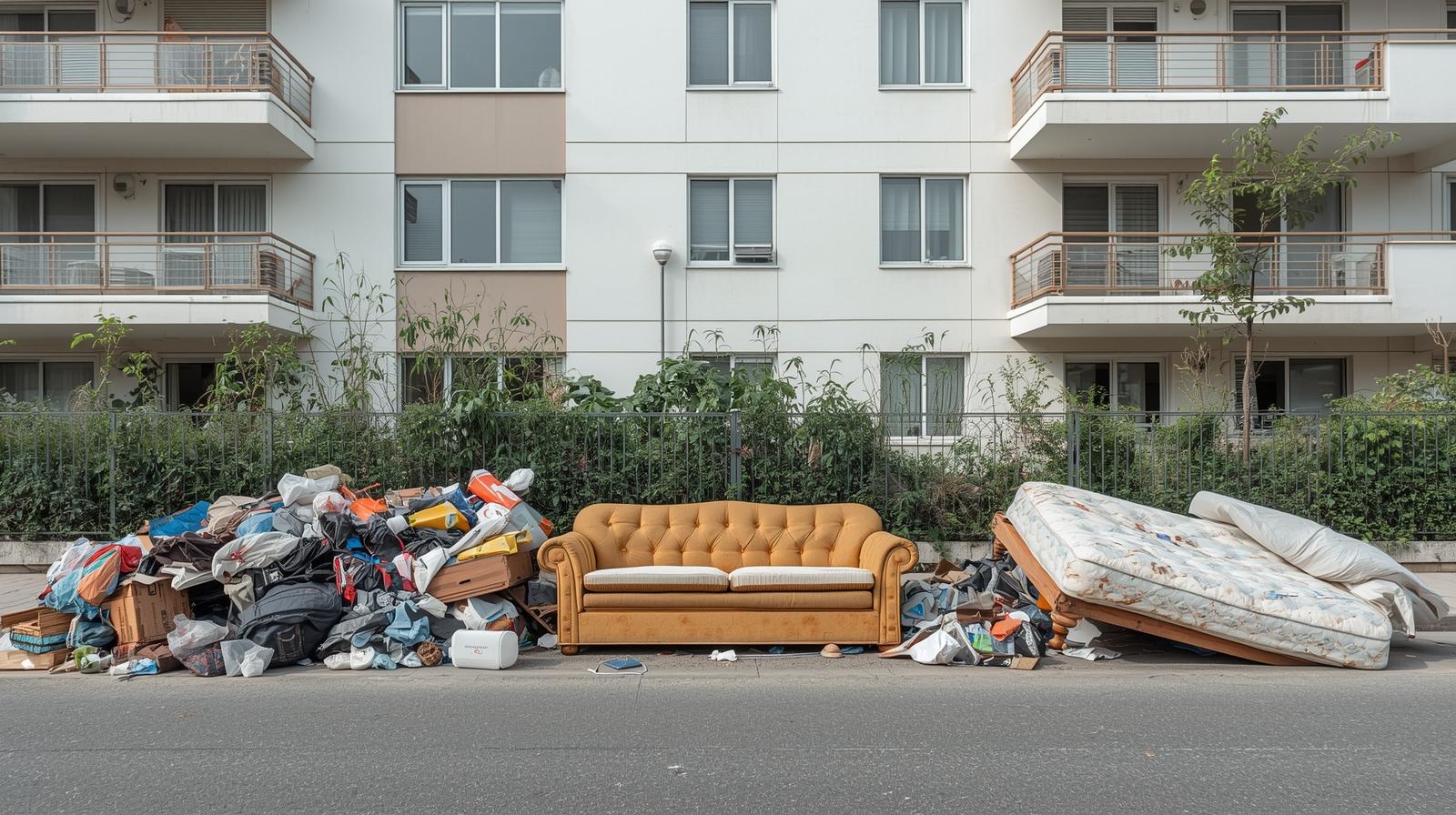 возле дома навалили мусор